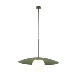 Lampa wisząca SLATE zielona klosz biały 1xE27
