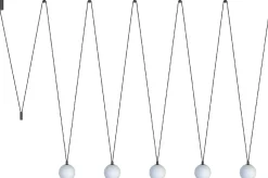 Lampa Wisząca SLING Czarny Biały Szklane Klosze 5xG9