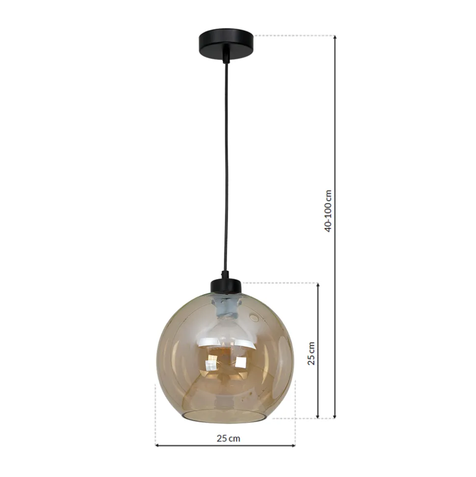 Lampa wisząca SOFIA bursztyn 1xE27
