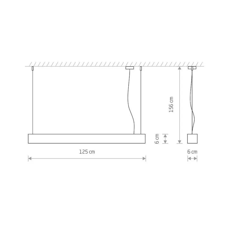 Lampa Wisząca SOFT Biały 1xT8 22W LED 3000K 125cm