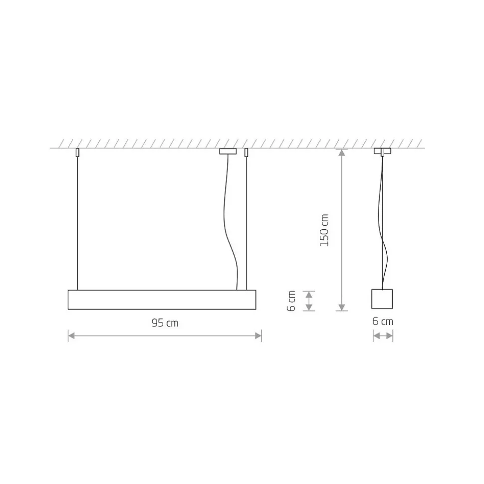 Lampa Wisząca SOFT Grafitowy 1xT8 16W LED 3000K 95cm