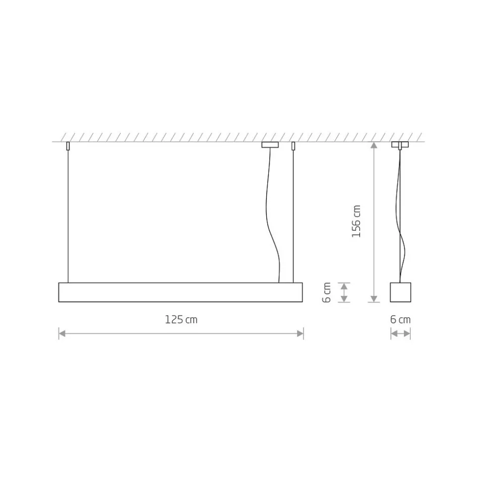 Lampa Wisząca SOFT Grafitowy 1xT8 22W LED 3000K 125cm