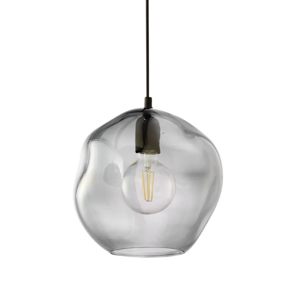 Lampa Wisząca SOL Czarny Grafitowy Szklany Klosz 1xE27 25cm