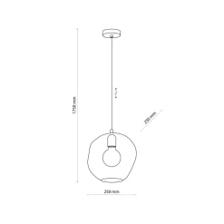 Lampa Wisząca SOL Czarny Grafitowy Szklany Klosz 1xE27 25cm