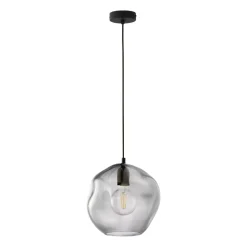 Lampa Wisząca SOL Czarny Grafitowy Szklany Klosz 1xE27 25cm