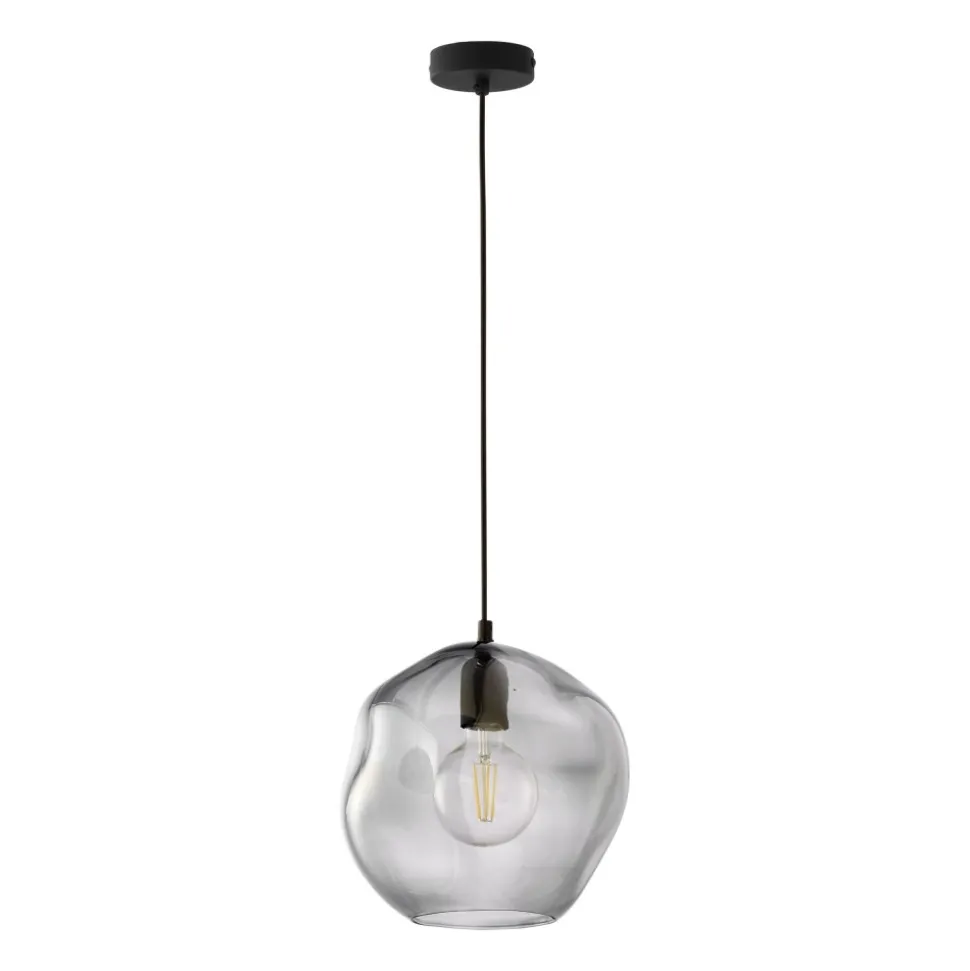 Lampa Wisząca SOL Czarny Grafitowy Szklany Klosz 1xE27 25cm