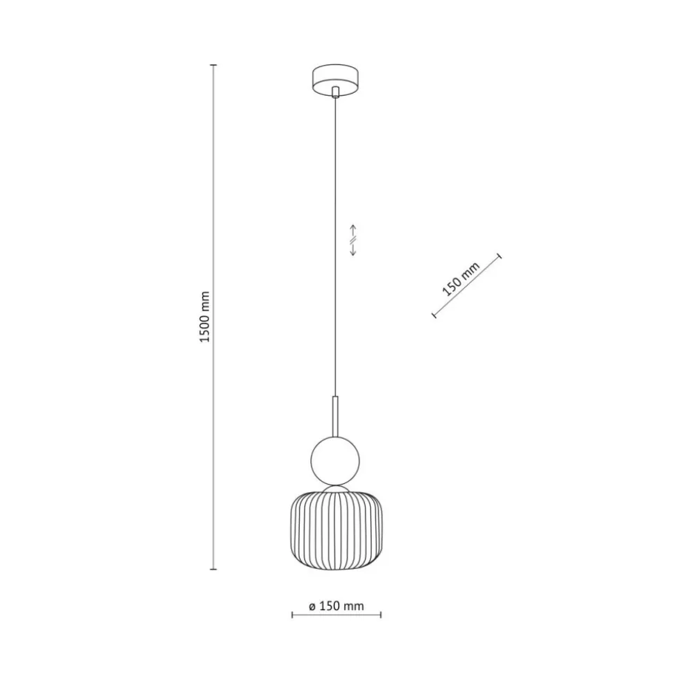 Lampa wisząca SOPHIA czarna zielona klosz beżowy 1xE14 15 cm
