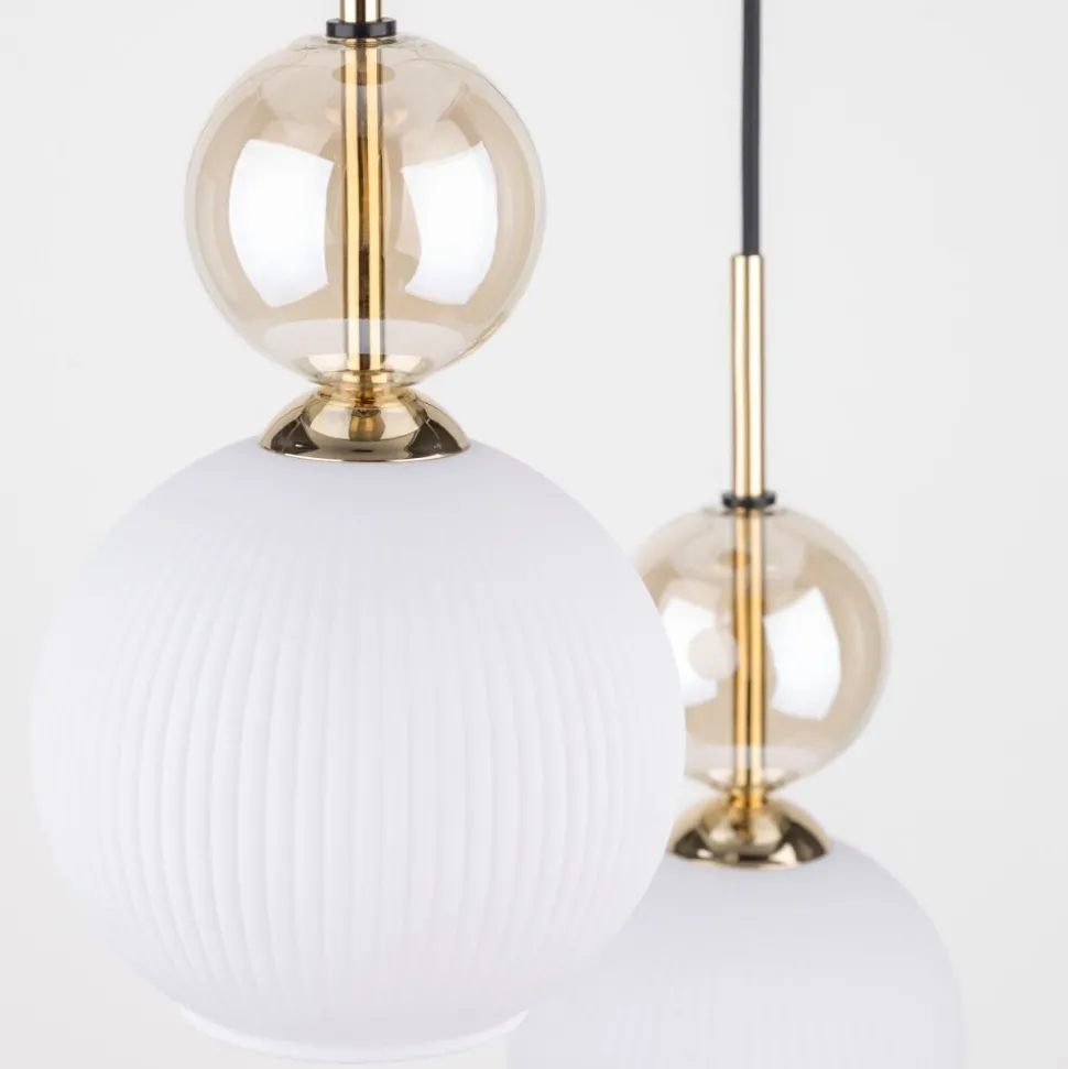 Lampa wisząca SOPHIA czarna klosz biały 3xE14