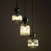 Lampa wisząca SOPHIA czarna zielona klosz beżowy 3xE14 okragła