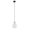 Lampa wisząca SOPHIA czarna klosz biały 1xE14 15cm