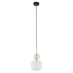 Lampa wisząca SOPHIA czarna klosz biały 1xE14 15cm