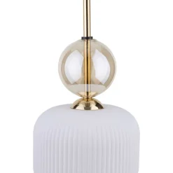 Lampa wisząca SOPHIA czarna klosz biały 1xE14 15cm