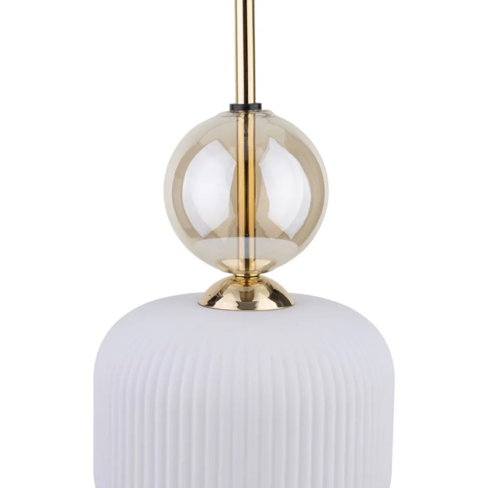 Lampa wisząca SOPHIA czarna klosz biały 1xE14 15cm