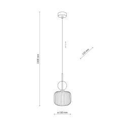 Lampa wisząca SOPHIA czarna klosz biały 1xE14 15cm