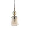 Lampa wisząca SOPHIA czarna klosz beżowy 1xE14 13 cm