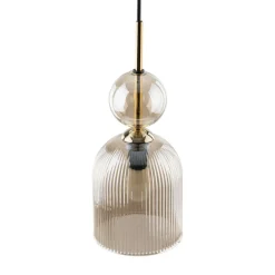 Lampa wisząca SOPHIA czarna klosz beżowy 1xE14 13 cm