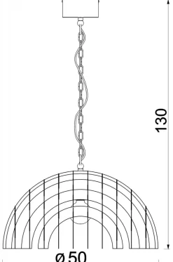 Lampa Wisząca SPACE Czarny Metalowy Klosz 1xE27 50cm