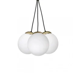 Lampa Wisząca SPARTA Czarny Złoty Szklane Klosze 3xE14