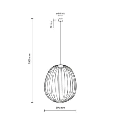 Lampa wisząca SPHERA L ceglasta 1xGX53