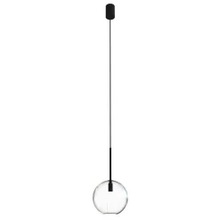 Lampa Wisząca SPHERE Czarny Transparentny Szklany Klosz 1xG9 15cm