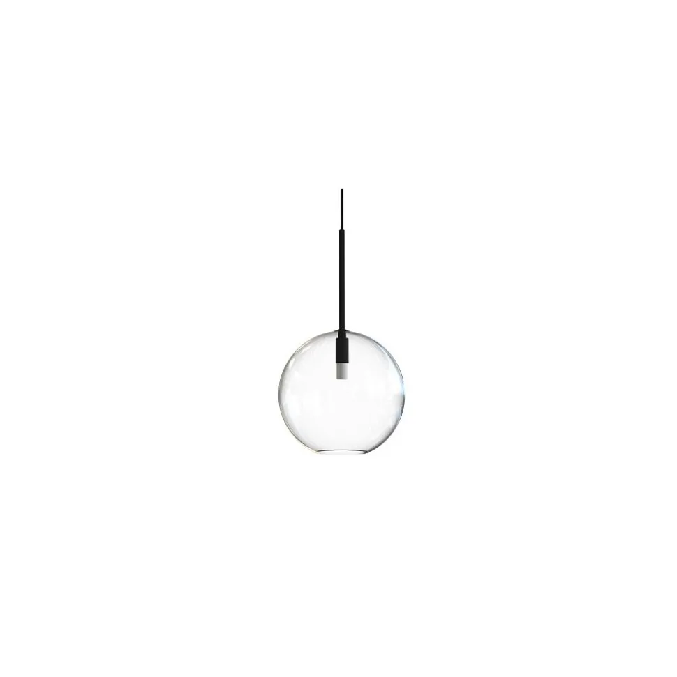 Lampa Wisząca SPHERE M Czarny Szklany Klosz 1xE27 20cm