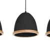 Lampa Wisząca STUDIO Czarny Brązowy Metalowy Klosz 3xE27