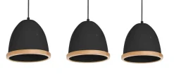 Lampa Wisząca STUDIO Czarny Brązowy Metalowy Klosz 3xE27