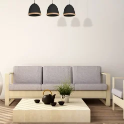Lampa Wisząca STUDIO Czarny Brązowy Metalowy Klosz 3xE27