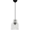 Lampa wisząca szklana Aria czarna chrom