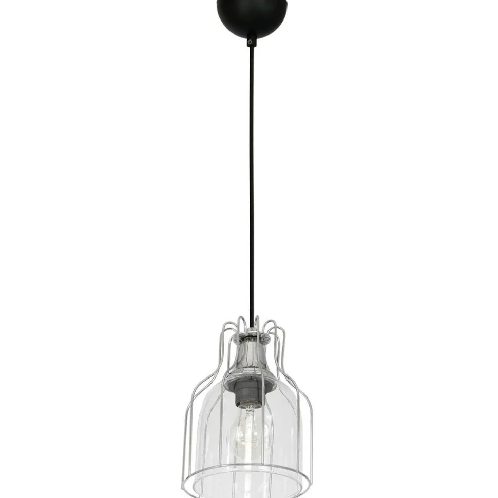 Lampa wisząca szklana Aria czarna chrom