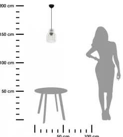 Lampa wisząca szklana Aria czarna chrom