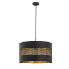 Lampa Wisząca TAGO Czarny Złoty Abażur 1xE27 50cm