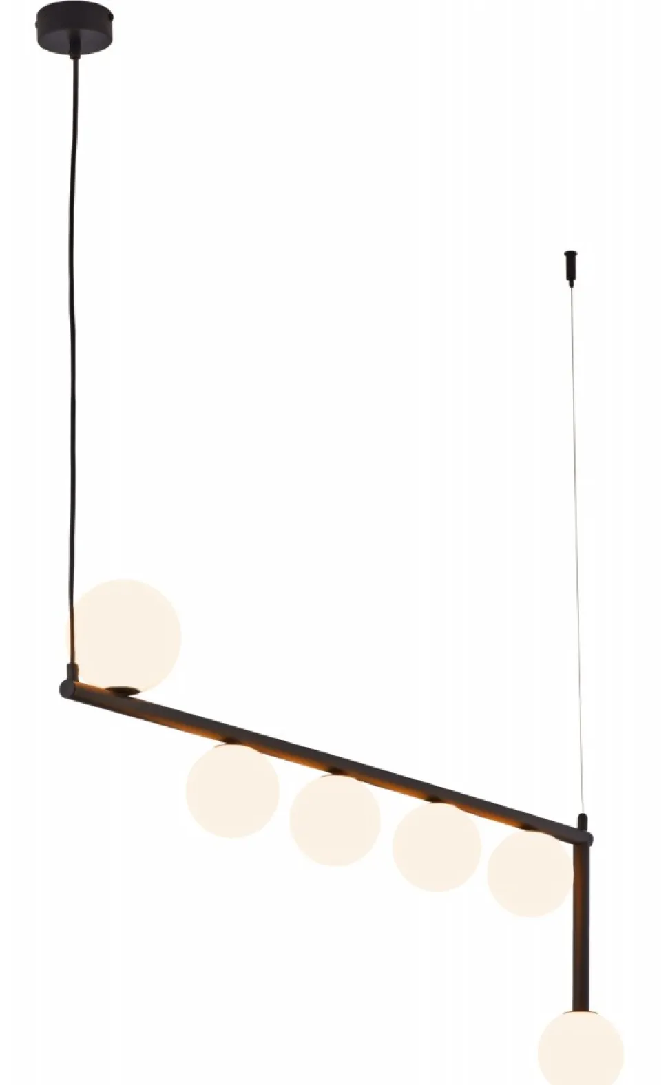 Lampa Wisząca TAIDA Czarny Biały Szklane Klosze 6xG9