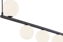 Lampa Wisząca TAIDA Czarny Biały Szklane Klosze 6xG9