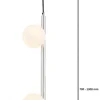 Lampa Wisząca TAIDA Srebrny Biały Szklane Klosze 4xG9