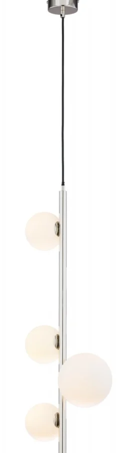 Lampa Wisząca TAIDA Srebrny Biały Szklane Klosze 4xG9