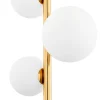 Lampa Wisząca TAIDA Złoty Biały Szklane Klosze 4xG9