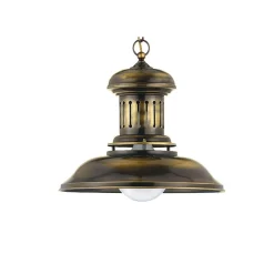 Lampa Wisząca TAWERNA Złoty Patyna 1xE27 38 cm