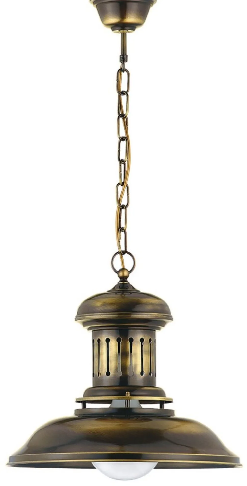 Lampa Wisząca TAWERNA Złoty Patyna 1xE27 38 cm