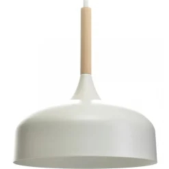 Lampa Wisząca TAYLOR Biały Brązowy Metalowy Klosz 1xE27 30cm