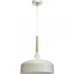 Lampa Wisząca TAYLOR Biały Brązowy Metalowy Klosz 1xE27 30cm