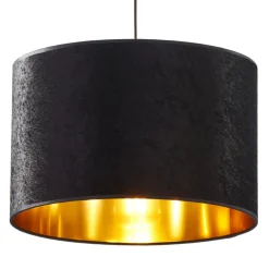 Lampa Wisząca TERCINO Czarny Złoty Abażur 3xE27 50cm