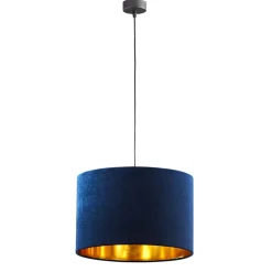 Lampa Wisząca TERCINO Niebieski Złoty Abażur 1xE27 38cm