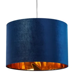 Lampa Wisząca TERCINO Niebieski Złoty Abażur 1xE27 38cm