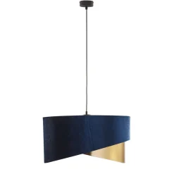 Lampa Wisząca TERCINO Niebieski Złoty Abażur 3xE27 50cm