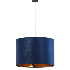 Lampa Wisząca TERCINO Niebieski Złoty Abażur 3xE27 50cm