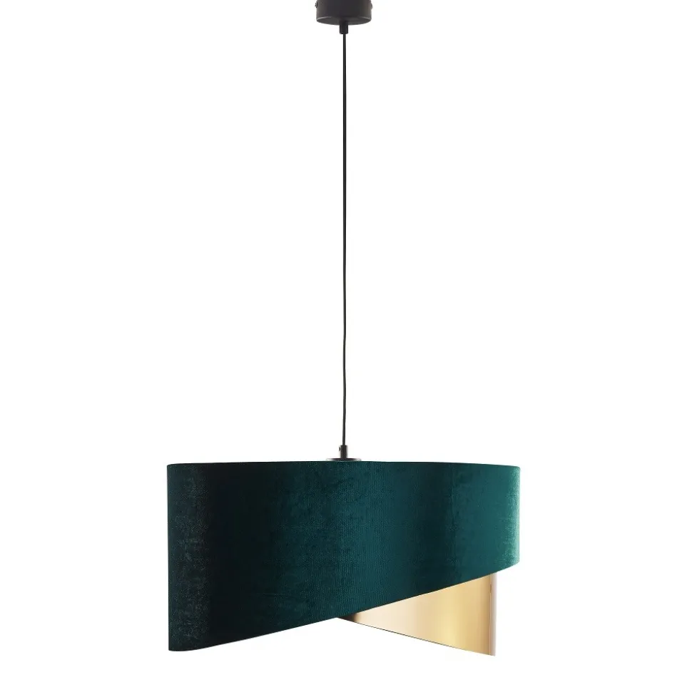 Lampa Wisząca TERCINO Zielony Złoty Abażur 3xE27 50cm