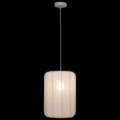 Lampa wisząca Tobie biała z bawełny mała
