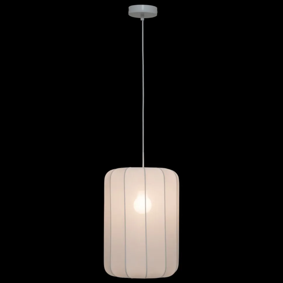 Lampa wisząca Tobie biała z bawełny mała