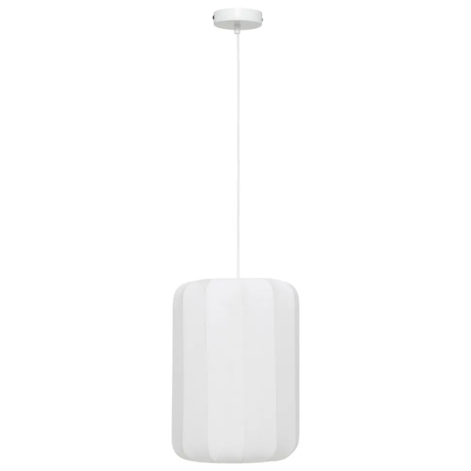 Lampa wisząca Tobie biała z bawełny mała